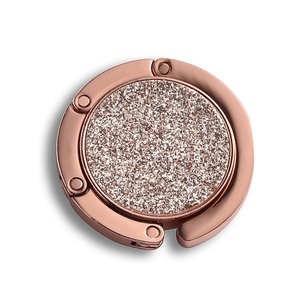 Custom Design 3D Metal Magnetic Portable <b>Table</b> <b>Folding</b> Purse Hanger Bag Holder Handbag Hook for Ladies - Product Image 1