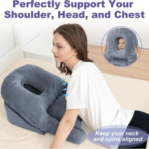 Almohada de masaje en forma de U para el cuidado de los ojos, ergonómica, para dormir, para uso en el hogar, salón de belleza, hospital y oficina - Product Image 3