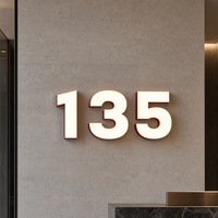 Panneau publicitaire LED miniature personnalisable, logo d'entreprise, mur d'image, fond en verre acrylique gravé, signalétique lumineuse