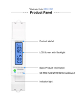 DDS519MR Medidor de energía multifunción monofásico Pantalla de retroiluminación LCD Vatímetro de riel DIN AC 230V 5-100A RS485 Salida Modbus
