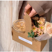 Boîtes personnalisées imprimées en couleur, boîtes à fleurs portables, mignonnes, recyclables, emballage en carton, boîte pliable avec poignée