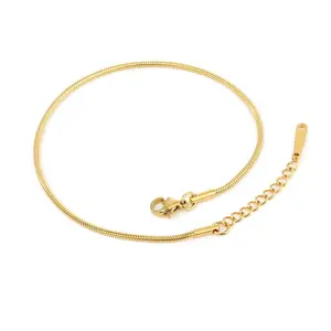 شعبية مخصص الخلخال الفولاذ المقاوم للصدأ ثعبان سلسلة 14K الذهب مطلي المرأة مجوهرات الأزياء