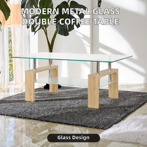 Table basse moderne en bambou avec plateau en métal, étagère de rangement, style scandinave, meubles de salon, structure en fer, marque SPH, garantie 1 an - Product Image 2