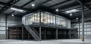 Custom Steel Mezzanine Floor System with Stair and Guardrail for Warehouse Storage - Product Image 4