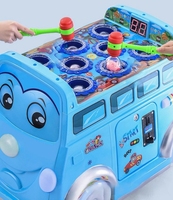 Meilleure vente Machine de jeu d'arcade à pièces de dessin animé drôle Marteau frappé sur Bus & Car Whack-a-Mole pour les enfants