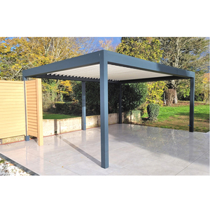 Popüler lüks dış mekan mobilyası ayarlanabilir çatı Gazebo Gazebo bahçe alüminyum Metal elektrikli Louvered kemerler bours Pergolas - Product Image 4