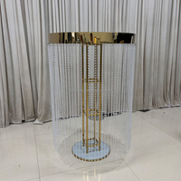 Centre de table rond en métal et cristal de luxe FURUN, décoration de table de mariage, ornement personnalisable, vente en gros directe d'usine