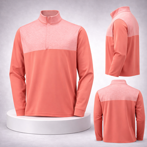 Sudadera con media cremallera para hombre, personalizada, de fabricante, estilo golf, deportiva, oversize, patchwork, con cremallera de 1/4 - Product Image 1