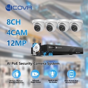 Système de caméra CCTV 4COVR 12mp, <span class=keywords><strong>kit</strong></span> NVR PoE <span class=keywords><strong>8</strong></span> canaux, caméra de <span class=keywords><strong>surveillance</strong></span> vidéo IP, détection humaine AI, vision nocturne IR, visualisation via application - Product Image 2