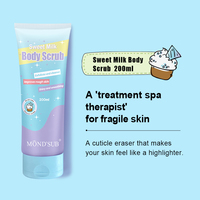 Groothandel Veganistische Exfoliërende Suiker Vochtinbrengende Bessen Banaan Melk Fruit Ijs Whitening Body Scrub