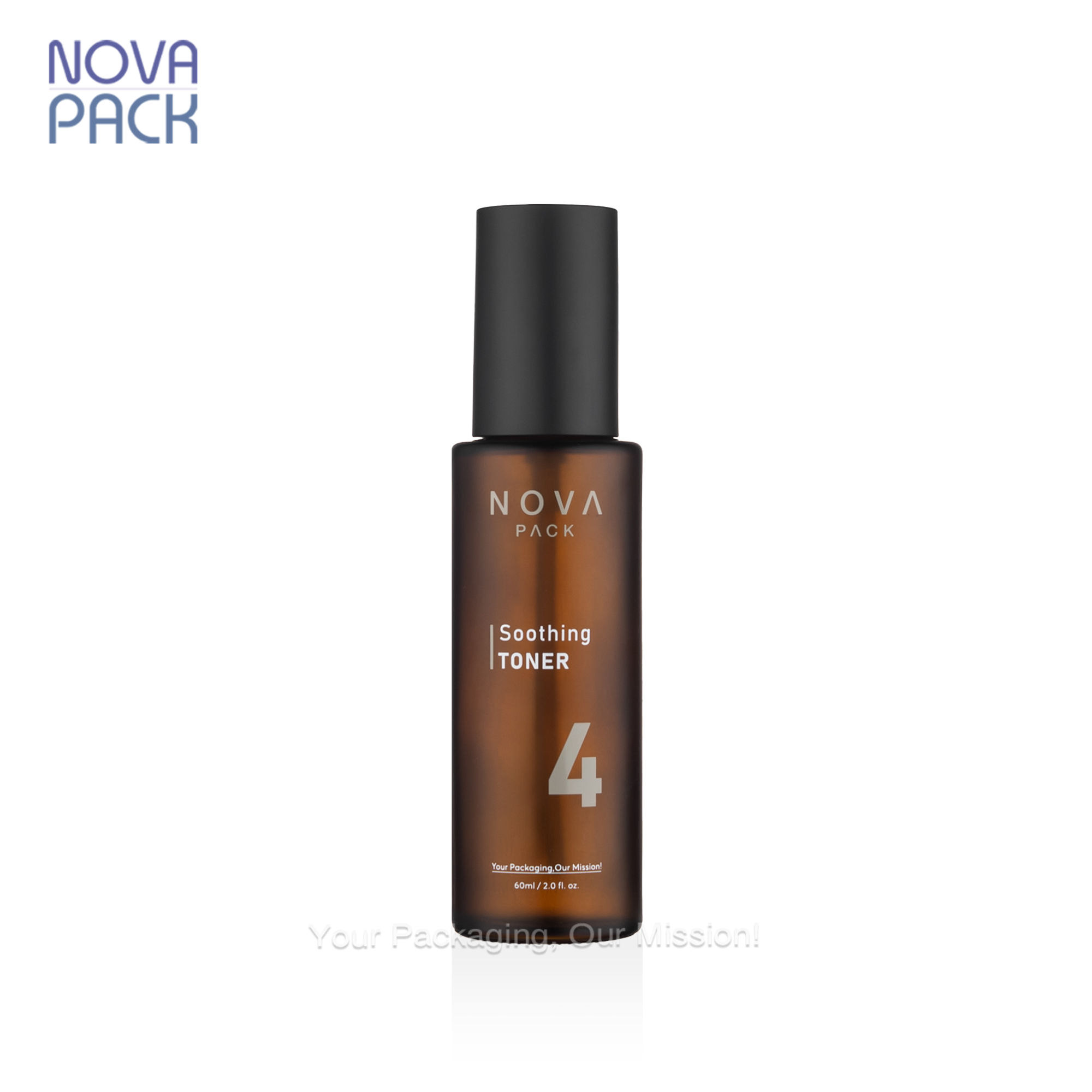 ขวดสีเหลืองอำพันฝ้า + หัวสเปรย์สีดำ