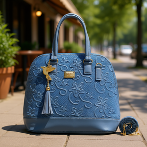Bolso de Mano de Mezclilla Azul para Mujer, Estilo Vintage, con Asa Superior y Decoración de Borlas, para Salidas Casuales de Verano, Modelo M3783, Marca Fana Ayla - Product Image 2