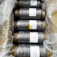 Hilo de Filamento Plateado Crudo Mercerizado LANXINcustom 1.8 3.5, Resistente a Altas Temperaturas, Conductivo ESD, Antibacteriano, de Alta Tenacidad