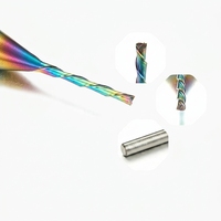 Fraise à défoncer 1/16 avec queue de 1/4, en carbure de tungstène spiralé et revêtu, pour CNC, bois/acrylique/aluminium, 1/2 " et 2 " OVL