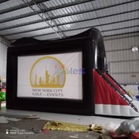 Tente de simulateur de golf gonflable en PVC durable, avec logo personnalisé, pour l'entraînement au golf en extérieur et les événements sportifs