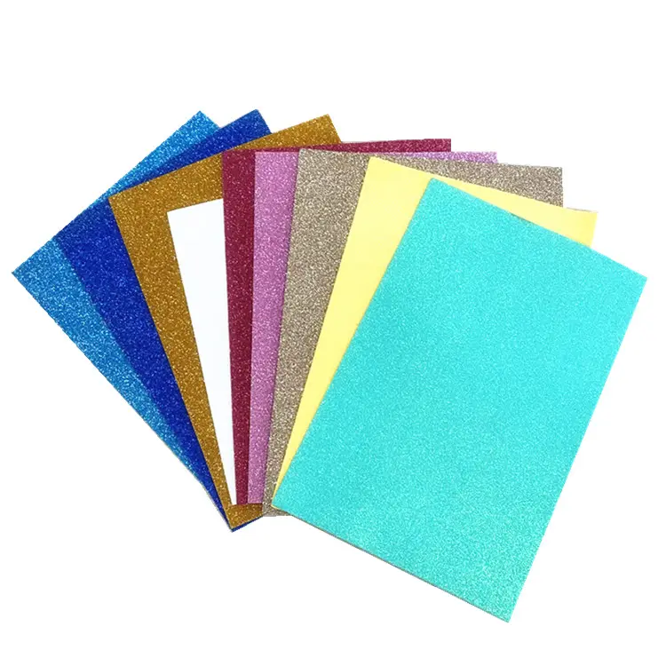 Ever Bright Wholesale Multi color personalizzato goma strutturato adesivo glitter crafts EVA Foamy sheet