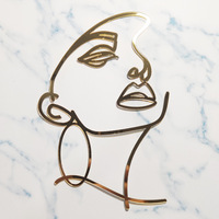 Abstrakte minimalist ische Figur Gesichts kunst Gesichts linie Acryl spiegel Paste Kuchen Dekoration Backen Plug-in Kuchen Topper