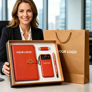 Premium Corporate Event Luxury Souvenir Kit Agenda Notebook <b>USB</b> <b>Flash</b> <b>Drive</b> Power Bank Pen Business Gift Box - Product Image 1