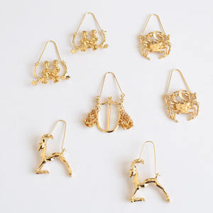 HOVANCI-pendientes colgantes con signo del zodiaco para niña, aretes, constelaciones 3D, chapado en oro de 18k, 2021 - Product Image 2