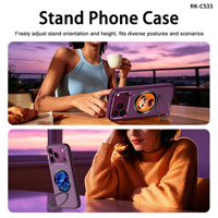 Étui de téléphone intelligent magnétique rotatif à 360° RK-C533 pour iPhone 18 Pro/18 Pro Max 17 – Coque personnalisable pour photos et vidéos
