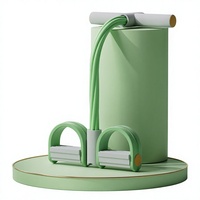 Dispositivo de entrenamiento de resistencia con pedal verde para prensa de piernas, asistente para abdominales, placa para pies, cuerda de tracción y rodillo tonificador abdominal