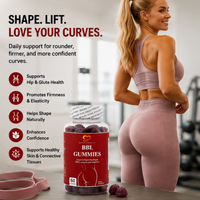 Gummies BBL Personnalisées 60 Unités – Complément Herbal Naturel pour le Soutien des Fessiers, la Forme des Hanches et les Courbes – OEM ODM