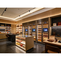 Fournisseur d'usine, vitrine à cigares à double porte avec éclairage LED, humidor commercial, vitrine à cigares, vitrine à cigares personnalisée