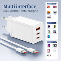 Chargeur GaN 65W EU 3 ports (USB-A + 2 USB-C) |   Chargeur d'ordinateur portable certifié CE GS PD3.0/QC3.0 Matériel PC ignifuge Écologique
