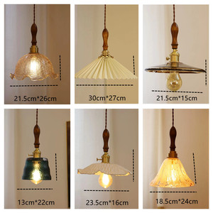 Lampe suspendue en verre et laiton style rétro américain pour bar, restaurant, chevet, salon, salle à manger, maison, couloir - Dropshipping Shopify Walnut - Product Image 6