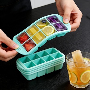 Bandeja de silicona cuadrada para cubitos de hielo, moldes reutilizables para congelador, para cubos de sopa, congelación conveniente de caldos, sobras y helados - Product Image 2