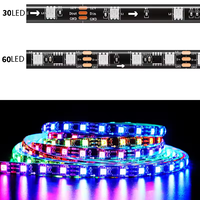 Noir PCB blanc pcb double couche DC12V 5m WS2812B WS2812 WS2811 Led pixel bande 30/60 leds smart RGB couleur led bande lumineuse