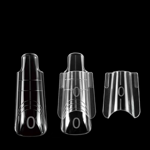 Новинка: 280 шт./упак. гель-накладки для ногтей (модель «сэндвич»), квадратные французские типсы, с возможностью нанесения индивидуального логотипа, для быстрого наращивания. - Product Image 1