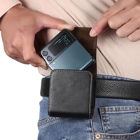 Étui universel en cuir PU pour téléphone Samsung Z Flip 7 FE 8 7 6 5 4 3 2 avec clip ceinture, étui de ceinture pour Motorola Razr