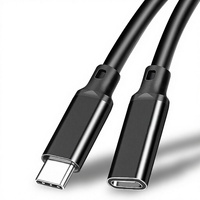 Kabel Ekstensi USB3.2 20Gbps Panjang 5m, Adaptor untuk Proyeksi 8K dan Hard Disk, Bahan Aluminium Alloy, Tipe C Male ke Female