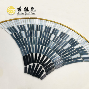 Motif <span class=keywords><strong>de</strong></span> fleur en forme d'éventail personnalisé coupe <span class=keywords><strong>de</strong></span> verre mosaïque murale pour mur et sol déco - Product Image 6