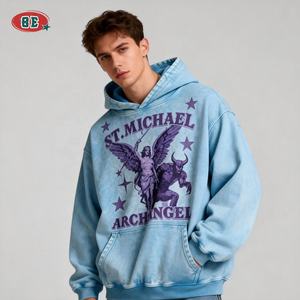 Groothandel Hoodies Heren Essentials Hoge Kwaliteit 100% Katoen Gewassen Hoodie Heavyweight 420G Custom DTG Heren Hoodies & Sweatshirts - Product Image 2