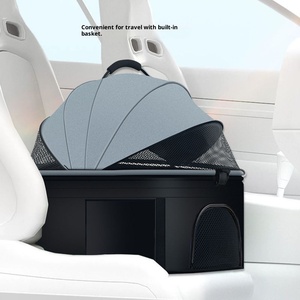 Poussette pour animaux de compagnie approuvée par les compagnies aériennes, confortable, légère, à 4 roues, pliable, réglable, imperméable, avec panier séparé pour chats et chiens - Product Image 5