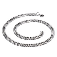 Nouveau Collier Hip-Hop pour Homme en Acier Inoxydable Poli Géométrique Multi-tailles avec Fermoir Mousqueton – Accessoire Tendance et Unique MGBC1204