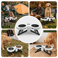 Gamelle portable et durable pour chien et chat, en ABS et silicone, écologique, surélevée, pliable, étanche, pour voyage et extérieur