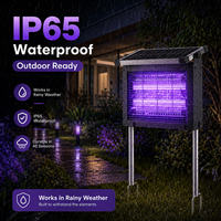 Trampa de luz Uv portátil y desmontable, Zapper de insectos, luz LED solar para exteriores con repelente de mosquitos para jardín de granja