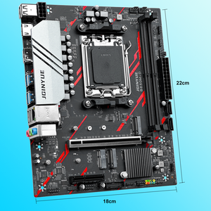 Placa-<span class=keywords><strong>M</strong></span>ãe Micro-ATX JGINYUE B650M-D Suporta Processadores das Séries AM5 7000/8000/9000 com RAM DDR5 para Desktop Gamer - Product Image 2