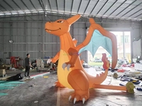 Décoration d'événements, personnage de dessin animé gonflable, modèle Charizard, dragon de feu gonflable pour la publicité