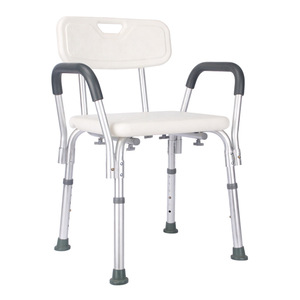 Chaise de douche en alliage d'aluminium avec accoudoirs, tabouret de salle de bain antidérapant pour personnes âgées - Product Image 4