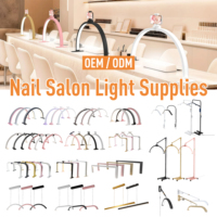 Lampe de bureau professionnelle pour nail art argentée, LED haute fidélité (CRI), contrôle de la lumière de précision, poste de travail de manucure, lampe de bureau en forme de L pour ongles