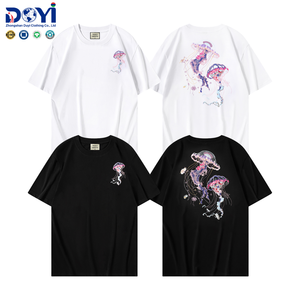 T-shirt à manches courtes pour <span class=keywords><strong>homme</strong></span> en coton 100% surdimensionné de qualité supérieure avec broderie d'animaux personnalisée DUYI - Product Image 4