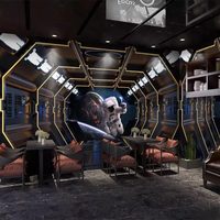 Papier peint auto-adhésif 5D tridimensionnel technologique industriel géométrique décoratif avec motif d'astronaute pour fond spatial