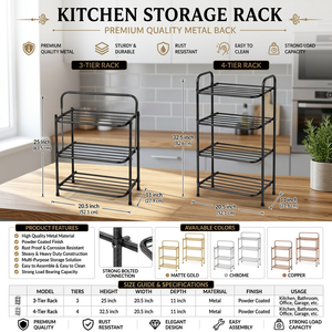 High Quality Metal Three-Layer <b>Kitchen</b> <b>Storage</b> <b>Rack</b> for Dish and Bowl-Adjustable Multifunctional Modern 45.72cm X 63.5cm - Product Image 3