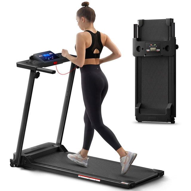 2025 Cheap New Smart Electric Folding LCD Screen Treadmill Easy Assembly Fitness Running Exercise Walking Pad Flat