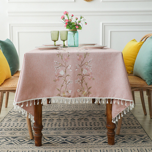 Manteaux De Mesa Bordados Manteau De <span class=keywords><strong>Lino</strong></span> Bordado Carré Broderie Tissu Brodé Nappe Nappe Pour Table À Manger - Product Image 6