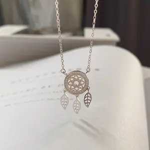 Bijoux rüya yakalayıcı kolye kadınlar için 925 ayar gümüş kolye kolye son kolye tasarımları için yüksek cilalı 1 adet/opp çanta